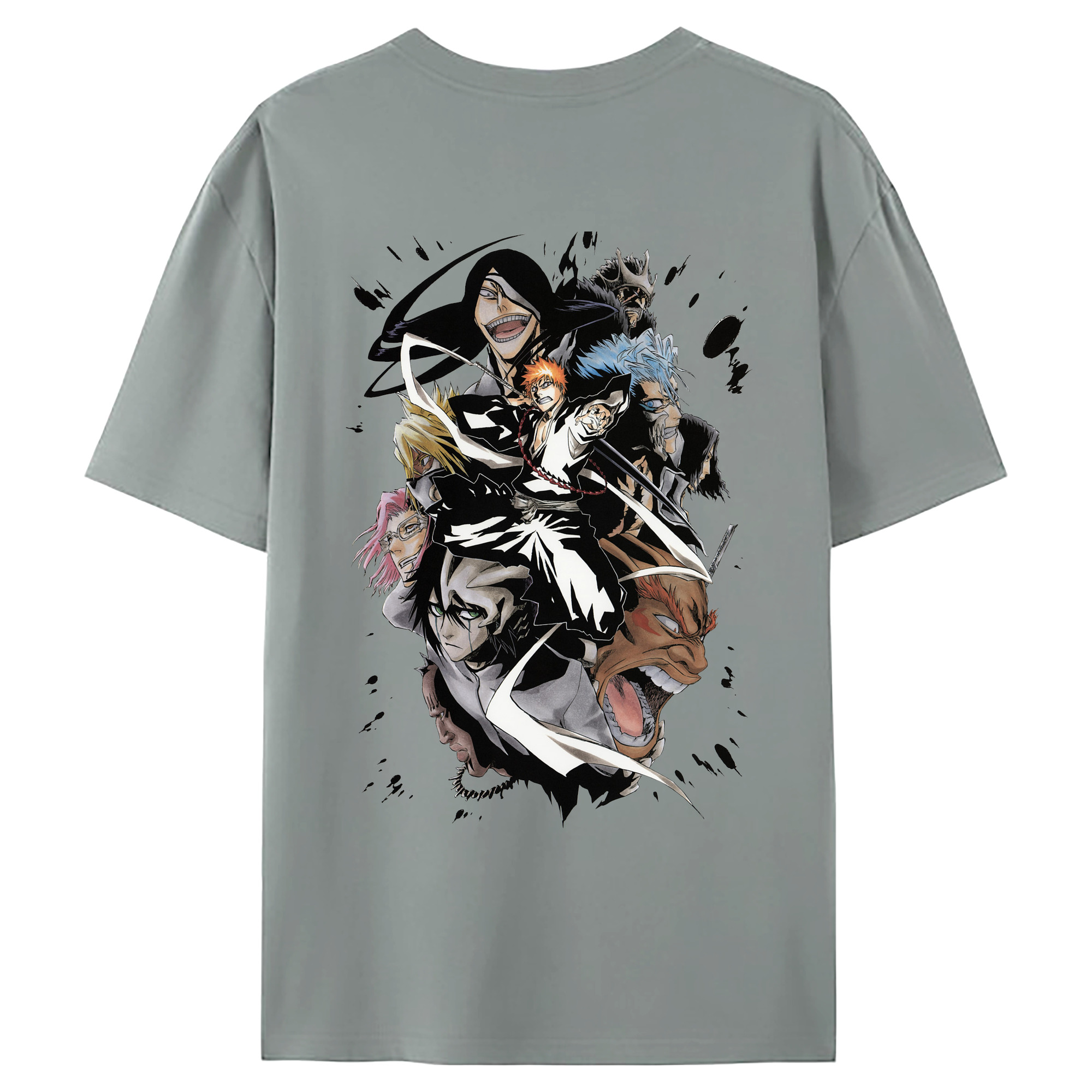 （画像用） ブリーチ 黒崎一護（くろさき いちご）BLEACH Kurosaki Ichigo 綿100％ メンズ半袖Tシャツ（バックプリント） 通気性